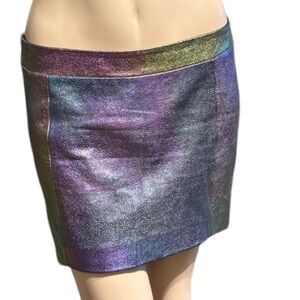 Mason Womens Lambskin Leather Blend Oil Spill and Black Mini Oil Spill and Black